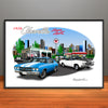 1970 Chevelle Super Sport City Garage Muscle Car Art Print - Stripe Options - - 13" X 19" UNFRAMED