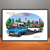 1970 Chevelle Super Sport City Garage Muscle Car Art Print - 13" X 19" UNFRAMED