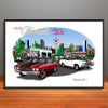 1970 Chevelle Super Sport City Garage Muscle Car Art Print - Stripe Options - - 13" X 19" UNFRAMED