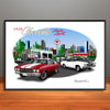 1970 Chevelle Super Sport City Garage Muscle Car Art Print - Stripe & Vinyl Top Options - 13" X 19" UNFRAMED