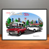 1970 Chevelle Super Sport City Garage Muscle Car Art Print - 13" X 19" UNFRAMED