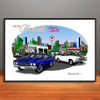 1970 Chevelle Super Sport City Garage Muscle Car Art Print - 13" X 19" UNFRAMED