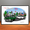 1970 Chevelle Super Sport City Garage Muscle Car Art Print - 13" X 19" UNFRAMED