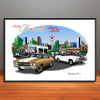 1970 Chevelle Super Sport City Garage Muscle Car Art Print - Stripe Options - - 13" X 19" UNFRAMED