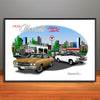 1970 Chevelle Super Sport City Garage Muscle Car Art Print - 13" X 19" UNFRAMED