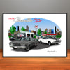 1970 Chevelle Super Sport City Garage Muscle Car Art Print - 13" X 19" UNFRAMED