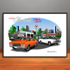 1970 Chevelle Super Sport City Garage Muscle Car Art Print - 13" X 19" UNFRAMED
