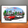 1970 Chevelle Super Sport City Garage Muscle Car Art Print - Stripe Options - - 13" X 19" UNFRAMED