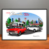 1970 Chevelle Super Sport City Garage Muscle Car Art Print - 13" X 19" UNFRAMED