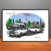 1970 Chevelle Super Sport City Garage Muscle Car Art Print - Stripe & Vinyl Top Options - 13" X 19" UNFRAMED