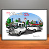 1970 Chevelle Super Sport City Garage Muscle Car Art Print - Stripe Options - - 13" X 19" UNFRAMED