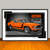 1970 Ford Mustang Boss 302 Muscle Car Art Print - 13 X 19 UNFRAMED