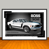 1970 Ford Mustang Boss 302 Muscle Car Art Print - 13 X 19 UNFRAMED