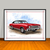 1970 Chevrolet Monte Carlo Vinyl Top Muscle Car Art Print - 18" X 24" UNFRAMED