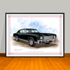 1970 Chevrolet Monte Carlo Vinyl Top Muscle Car Art Print - 18" X 24" UNFRAMED