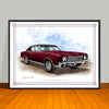 1970 Chevrolet Monte Carlo Vinyl Top Muscle Car Art Print - 18" X 24" UNFRAMED