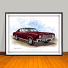 1970 Chevrolet Monte Carlo Muscle Car Art Print - 18" X 24" UNFRAMED