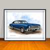 1970 Chevrolet Monte Carlo Vinyl Top Muscle Car Art Print - 18" X 24" UNFRAMED