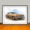 1970 Chevrolet Monte Carlo Vinyl Top Muscle Car Art Print - 18" X 24" UNFRAMED