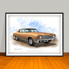 1970 Chevrolet Monte Carlo Muscle Car Art Print - 18" X 24" UNFRAMED