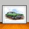 1970 Chevrolet Monte Carlo Vinyl Top Muscle Car Art Print - 18" X 24" UNFRAMED