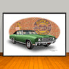 1970 Chevrolet Monte Carlo Vinyl Top Muscle Car Art Print - 13" X 19" UNFRAMED