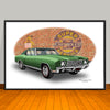 1970 Chevrolet Monte Carlo Vinyl Top Muscle Car Art Print - 13" X 19" UNFRAMED