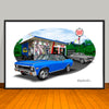 1970 Chevrolet Nova SS 350 Vinyl Top Muscle Car Art Print 13" X 19" UNFRAMED