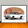 1970 Oldsmobile 442 Vinyl Top Muscle Car Art Print - 13" X 19" UNFRAMED