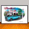 1971 Chevelle Malibu SS Stripe & Top Option Muscle Car Art Print - 13" X 19" UNFRAMED