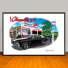 1971 Chevelle Malibu SS Stripe & Top Option Muscle Car Art Print - 13" X 19" UNFRAMED