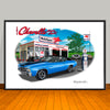 1971 Chevelle Malibu SS Stripe & Top Option Muscle Car Art Print - 13" X 19" UNFRAMED