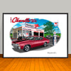 1971 Chevelle Malibu SS Stripe Option Muscle Car Art Print - 13" X 19" UNFRAMED