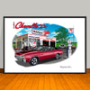 1971 Chevelle Malibu SS Stripe & Top Option Muscle Car Art Print - 13" X 19" UNFRAMED