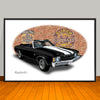 1971 Chevelle SS Convertible Black Muscle Car Art Print - 13" X 19" UNFRAMED