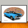 1971 Chevelle SS Convertible Light Blue Muscle Car Art Print - 13" X 19" UNFRAMED