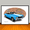1971 Chevelle SS Convertible Light Blue Muscle Car Art Print - 13" X 19" UNFRAMED
