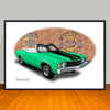 1971 Chevelle SS Convertible Light Green Muscle Car Art Print - 13" X 19" UNFRAMED