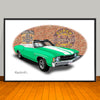 1971 Chevelle SS Convertible Light Green Muscle Car Art Print - 13" X 19" UNFRAMED