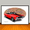 1971 Chevelle SS Convertible Red Muscle Car Art Print - 13" X 19" UNFRAMED