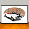 1971 Chevelle SS Convertible White Muscle Car Art Print - 13" X 19" UNFRAMED