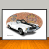 1971 Chevelle SS Convertible White Muscle Car Art Print - 13" X 19" UNFRAMED