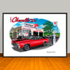 1971 Chevelle Malibu SS Stripe & Top Option Muscle Car Art Print - 13" X 19" UNFRAMED