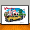 1971 Chevelle Malibu SS Stripe Option Muscle Car Art Print - 13" X 19" UNFRAMED
