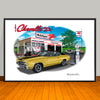 1971 Chevelle Malibu SS Stripe & Top Option Muscle Car Art Print - 13" X 19" UNFRAMED