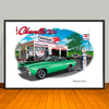 1971 Chevelle Malibu SS Stripe & Top Option Muscle Car Art Print - 13" X 19" UNFRAMED