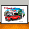 1971 Chevelle Malibu SS Stripe Option Muscle Car Art Print - 13" X 19" UNFRAMED