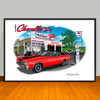 1971 Chevelle Malibu SS Stripe & Top Option Muscle Car Art Print - 13" X 19" UNFRAMED
