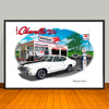 1971 Chevelle Malibu SS Stripe Option Muscle Car Art Print - 13" X 19" UNFRAMED