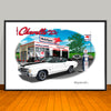 1971 Chevelle Malibu SS Stripe & Top Option Muscle Car Art Print - 13" X 19" UNFRAMED